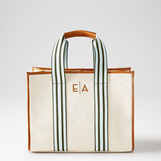 Marin Leather and Canvas Tote | Mark and Graham