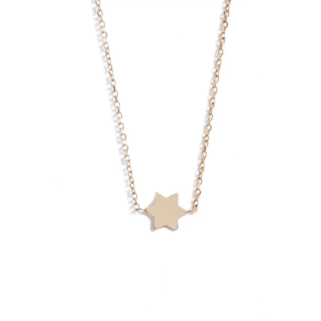 Anzie Love Letter Star of David Pendant Necklace in Yellow Gold at Nordstrom, Size 16 | Nordstrom