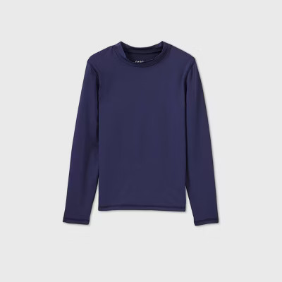 Boys' Long Sleeve Solid Rash Guard Swim Shirt - Cat & Jack™ Navy | Target