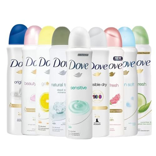 Dove Ultimate Antiperspirant Deodorant Dry Spray, 48H, Variety Pack, Within Available Kind, International Version, 150 ml (Pack of 6) - by 4K Logistics | Amazon (US)