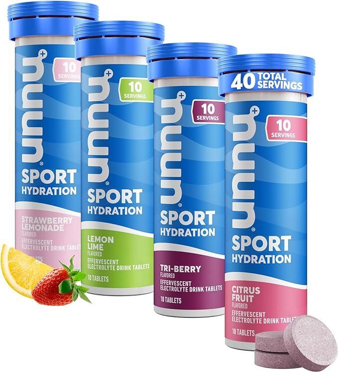Nuun Sport Electrolyte Tablets for Proactive Hydration, Mixed Flavors, 4 Pack (40 Servings) | Amazon (US)