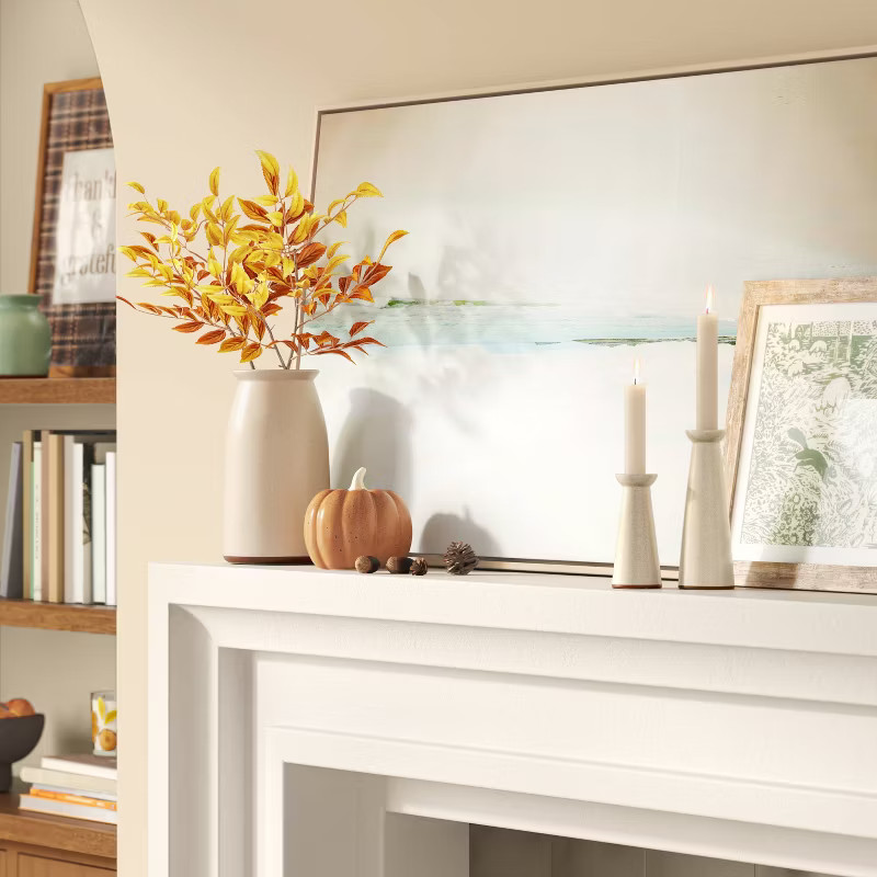 Medium Ceramic Taper Candle Holder Cream - Threshold™ | Target