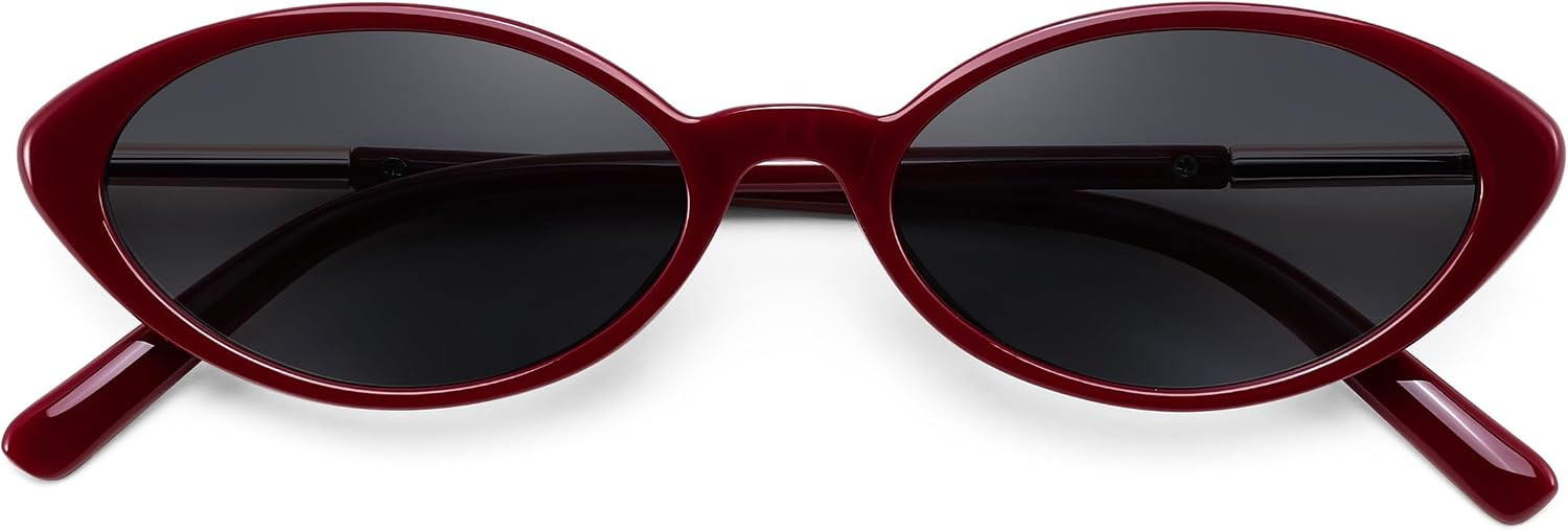 FEISEDY Oval Cat Eye Sunglasses for Women, 90s Narrow Y2K Shades B0435 | Amazon (US)