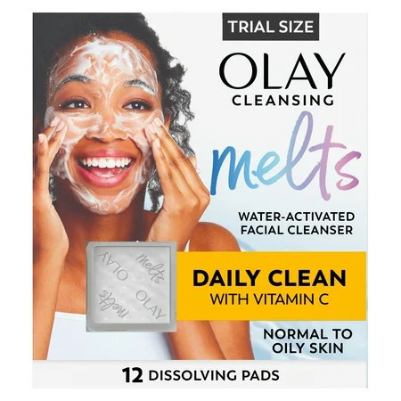 Olay Cleansing Melts + Vitamin C Face Wash 12 count Water-Activated Face Wash Cleans Tones and Refreshes Skin | Walmart (US)