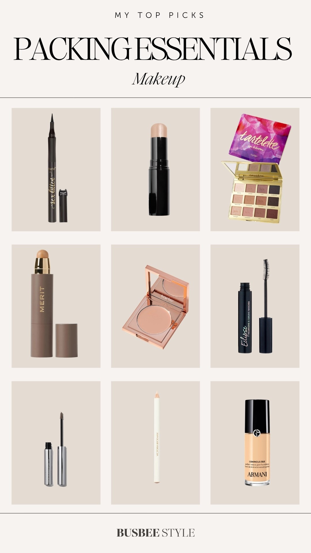Packing essentials, makeup edition 💄