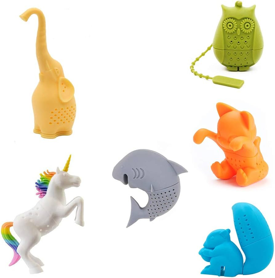 Cute Animal Silicone Tea Filters Tea Infuser Unicorn Shark Squirrel Cat Owl Elephant Tea Strainer... | Amazon (US)
