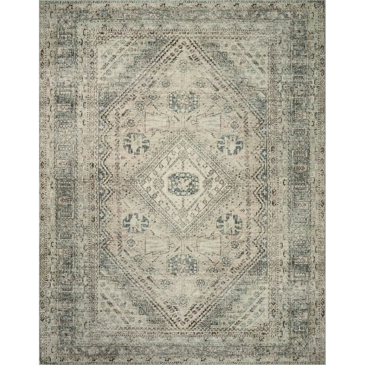 Magnolia Home By Joanna Gaines X Loloi Sinclair Machine Washable Natural / Sage Area Rug | Wayfair North America