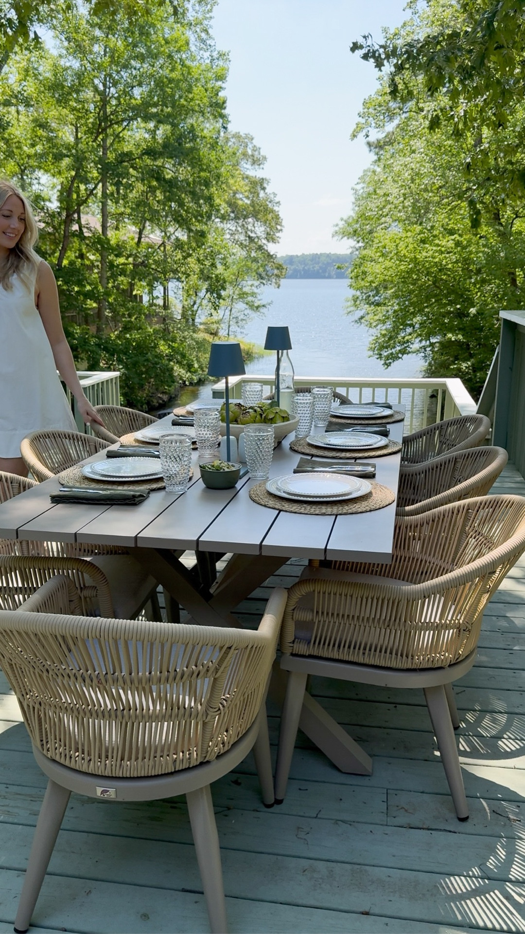 High quality dining table that seats 8 people! Love this champagne color. Has held up so well on our uncovered patio! Aluminum dining table. Easy to assemble. These barrel back chairs are so comfortable and come with cushions. Grab this patio dining set on Amazon  

#LTKHome