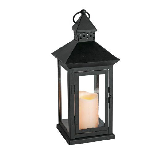 Everlasting Glow Indoor/Outdoor 6" x 14" Lantern And LED Candle, Timer, Bisque | Amazon (US)