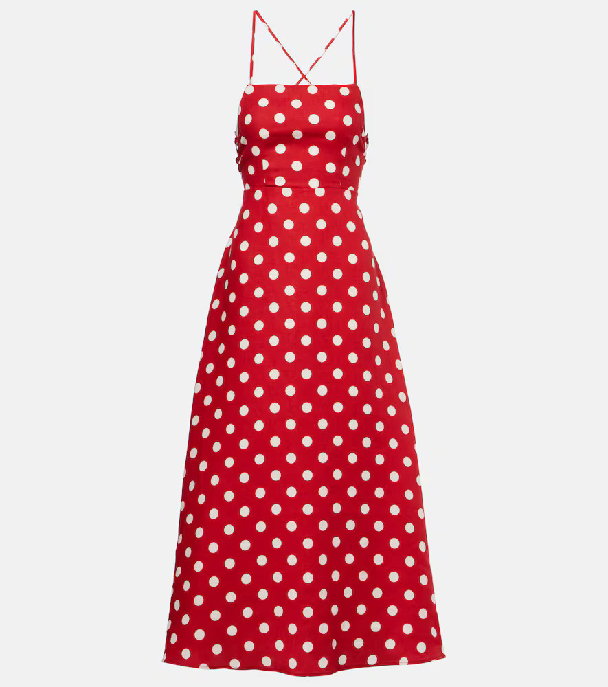 Posse Lori polka-dot linen maxi dress | Mytheresa (US/CA)