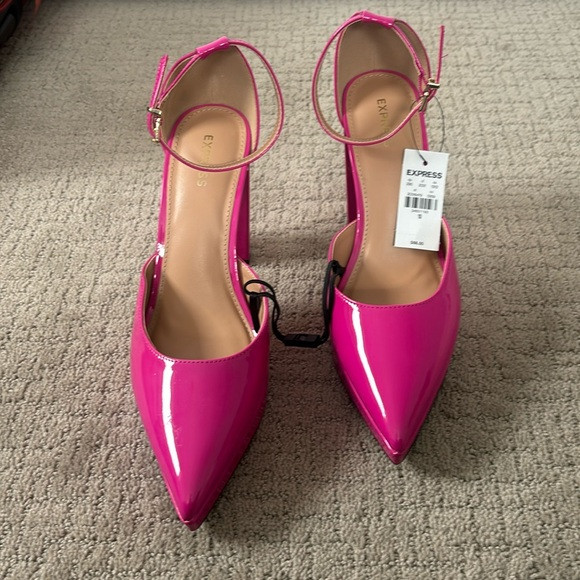 Express Pink Patent Leather Platform Heals | Poshmark