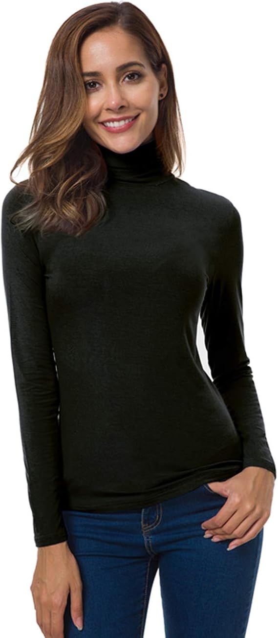 VOBCTY Womens Long Sleeve Turtleneck Lightweight Slim Active Shirt | Amazon (US)