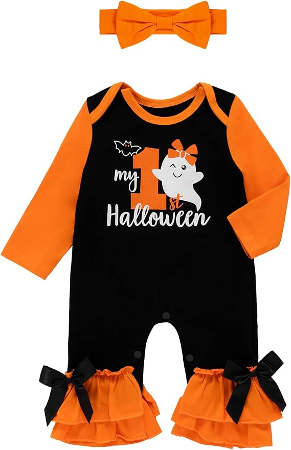 Baby Girl My First Halloween Thanksgiving Christmas Outfits Rompers Clothes Set Infant Bodysuit w... | Amazon (US)