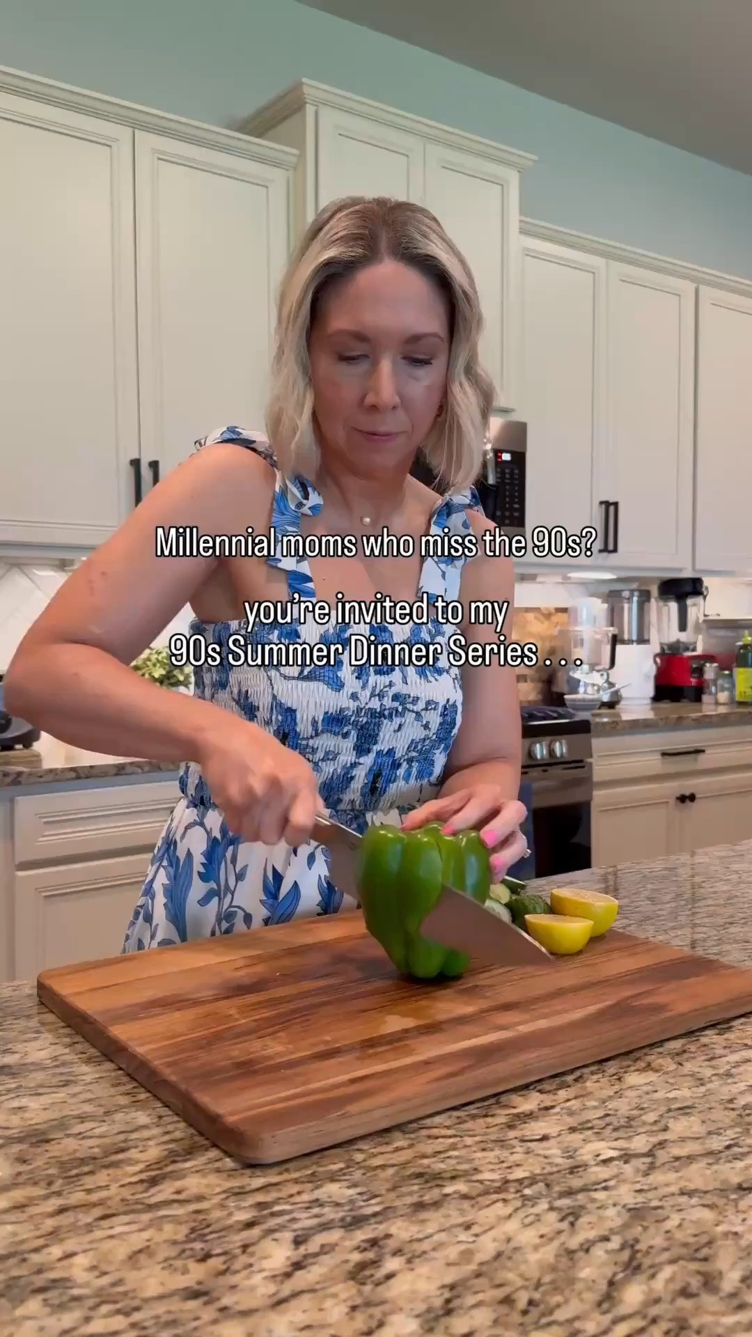 Millennial moms, if you miss the 90s and feel like your kids are growing up too fast, this summer dinner series is for you.

In between pool days and summer camps, it’s been one of my favorite ways to slow down, spend time together, and bring a little of our childhood into theirs.

Each week, I share the full menu and recipes if you want to recreate it with your own family.

We keep it easy, simple, and fun, just like the 90s were.

If you missed the first couple of weeks or you’re new here, here’s your quick catch-up on the fun:

In week 1, we escaped back to the 90s Nancy Meyers style with Father of the Bride. We talked about how hard it is to watch our kids grow up and how every milestone makes time move even faster.

On the menu: baked chicken thighs as a nod to the movie’s “chipper chicken,” shrimp cocktail, homemade 90s party pasta salad, hot dogs with the equal number of buns, of course, and petit fours for dessert as our wedding cake.

Week 2 was inspired by Uncle Jesse from Full House. Who else used to sit on the floor watching TGIF? We celebrated his Greek heritage with juicy sheet pan chicken pita sandwiches, store-bought Greek sides, an Uncle Jesse’s Smash Club Spritzer, and cinnamon sugar ice cream sundaes.

What I loved most about Jesse was how he stayed true to himself even as life got fuller: the hair, the motorcycle, the music, and the willingness to keep learning and chase new dreams.

Stay tuned because week 3 is coming in just a few days, and it’s another 90s classic with a delicious dinner idea. Any guesses what it is?

If you want to follow the series, make sure to follow along here @meatball.mom. And if you’re new, tap on this video to watch Episode 1 and start from the beginning.

#LTKmomlife #LTKfoodie #LTKHome