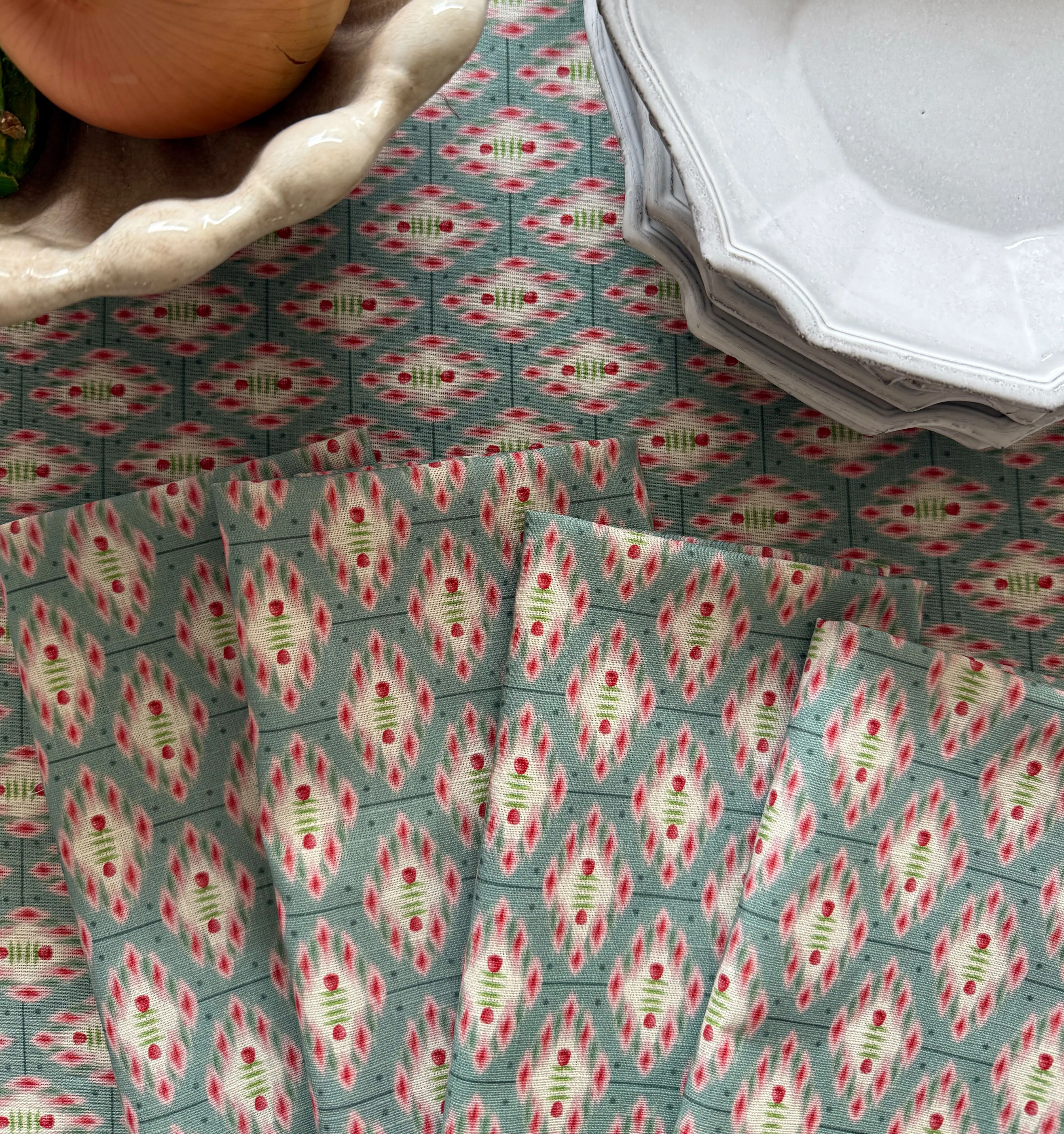 The Napkin Set of 4 - Raspberry Ikat | Hill House Home US