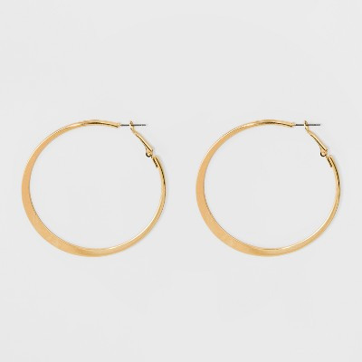 Large Knife Edge Hoop Earrings - A New Day™ Gold | Target