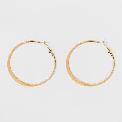 Large Knife Edge Hoop Earrings - A New Day™ Gold | Target