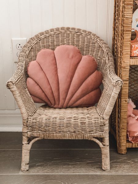 Shell pillow!!! This is the cutest addition to a nursery. Paired with this vintage wicker chair! Pillow, shell pillow, accent pillow 

#LTKhome #LTKFind