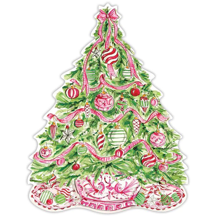 Pink Christmas Tree Posh Die-Cut Placemat | Rosanne Beck Collections