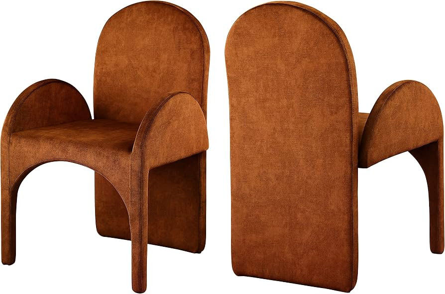 Meridian Furniture 803Cognac-AC Summer Collection Modern | Contemporary Velvet Upholstered Dining... | Amazon (US)
