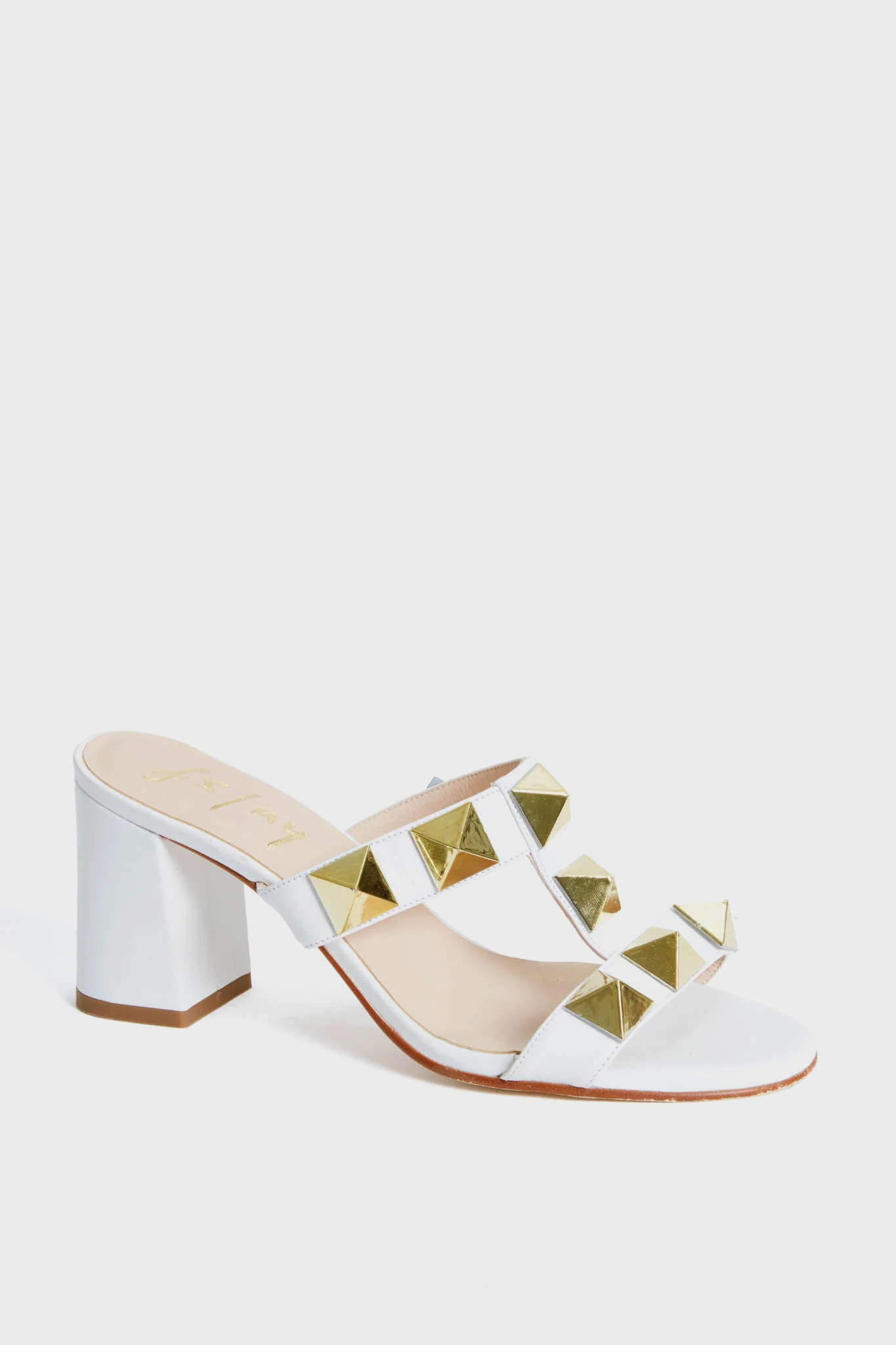 Studded White Adel Heels | Tuckernuck (US)