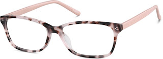 Zenni Women's Rectangle Prescription Glasses Pink Tortoiseshell Plastic Full Rim Frame | Zenni Optical (US & CA)