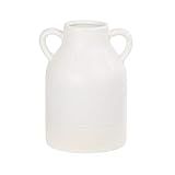 Truu Design Farmhouse Modern Ceramic, 4 x 6 inches, White Vase with Handles | Amazon (US)