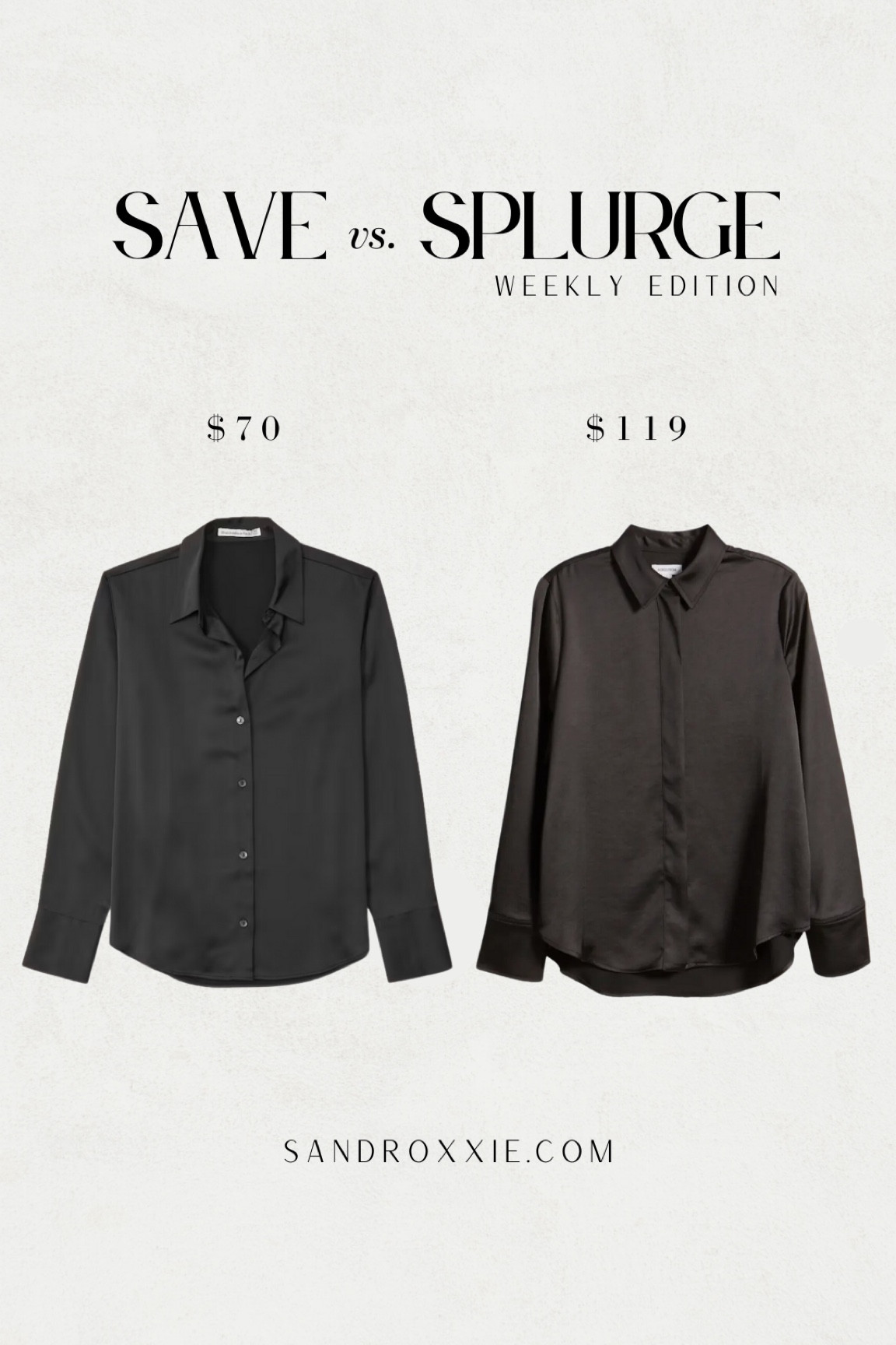 Save vs. splurge — satin long-sleeve 

xo, Sandroxxie by Sandra
www.sandroxxie.com | #sandroxxie

save or splurge, same vibe for less

#LTKworkwear #LTKfindsunder50 #LTKstyletip