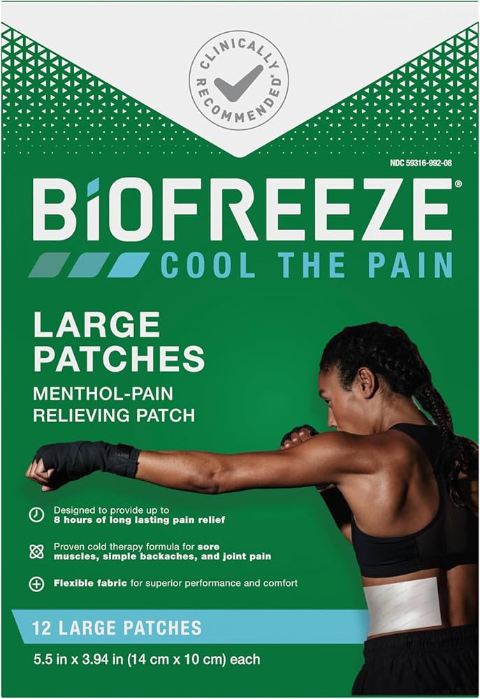 Biofreeze Large Pain Relief Patches, Menthol Pain Patches for Lower Back, Neck, Knee, & Shoulder,... | Amazon (US)