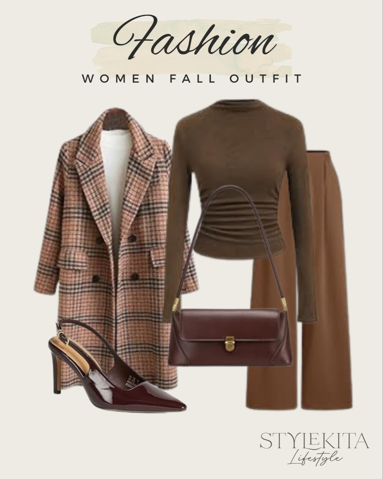 Autumn Neutrals Perfected! Elevate your fall style with a chic plaid coat, rich brown trousers, and polished patent slingbacks. The ultimate desk-to-dinner ensemble.#Workwear #FallStyle

#LTKGiftGuide #LTKHoliday #LTKSaleAlert