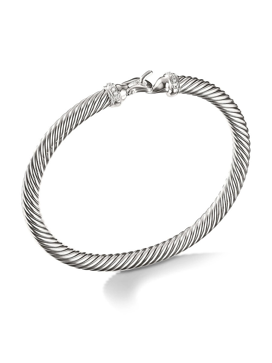 Women's Buckle Classic Cable Bracelet in Sterling Silver - Silver - Size Medium | Saks Fifth Avenue