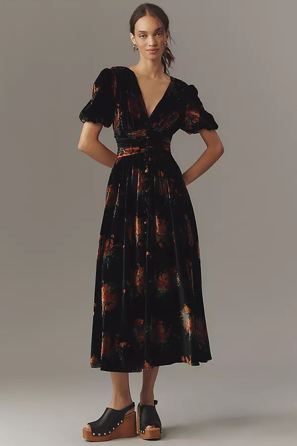 The Katerina Button-Front Dress: Velvet Edition | Anthropologie (US)