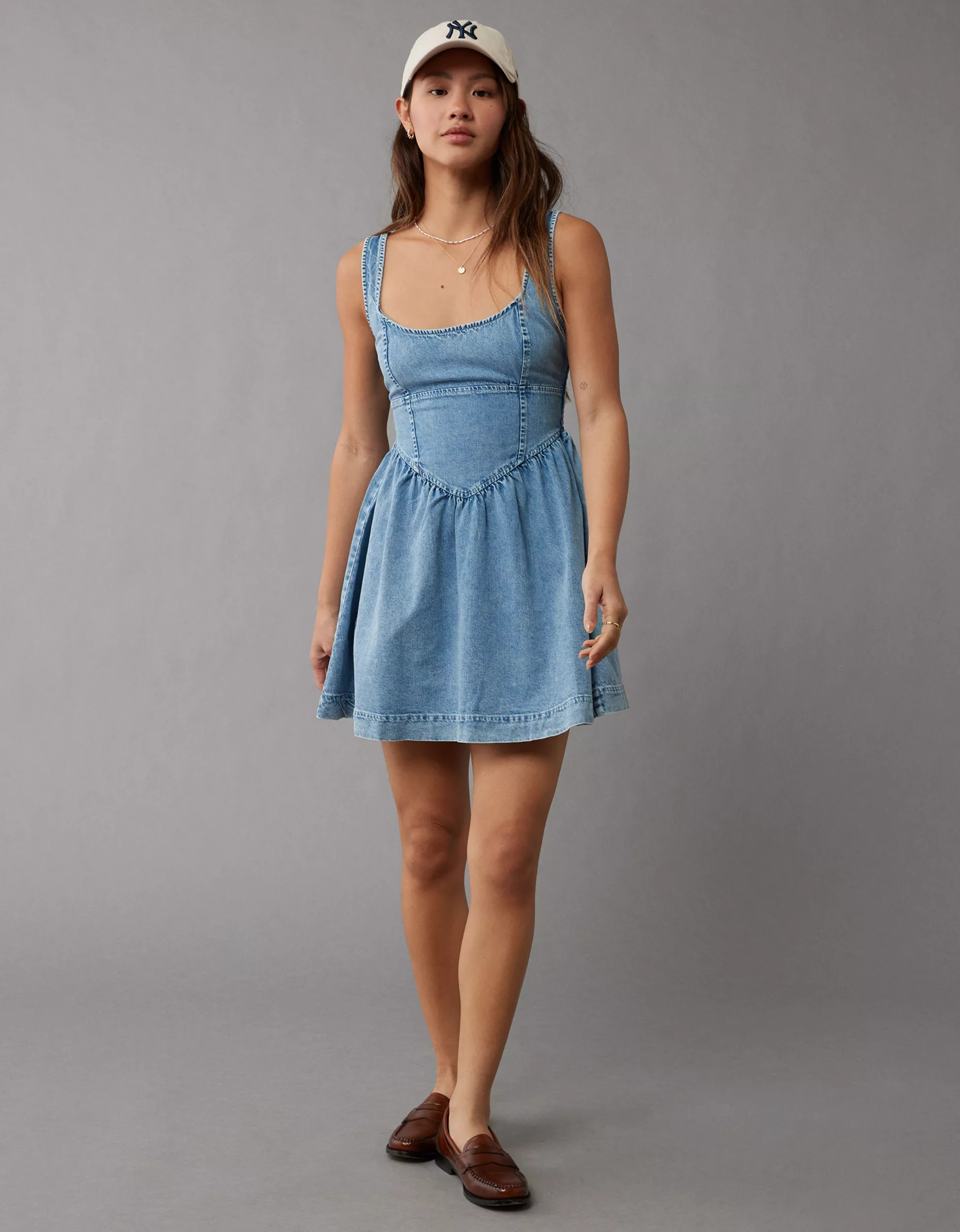 AE Denim Corset Mini Dress | American Eagle Outfitters (US & CA)