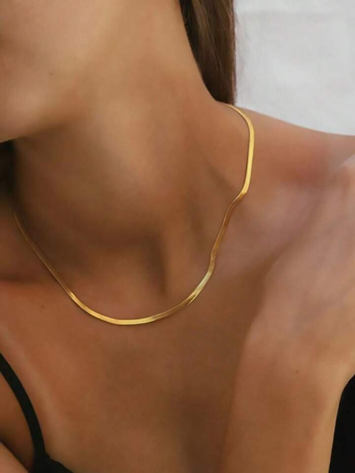 1pc Fashionable Delicate And Simple Stainless Steel Chain Necklace | SHEIN