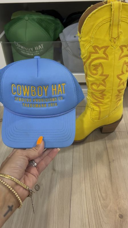 Details 💛

Cowboy hat trucker. Cowgirl boots. Denim boots. Western boots. Country concert. Luke Combs. Morgan Wallen. Jason Aldean  

#LTKstyletip #LTKxMadewell #LTKFestival