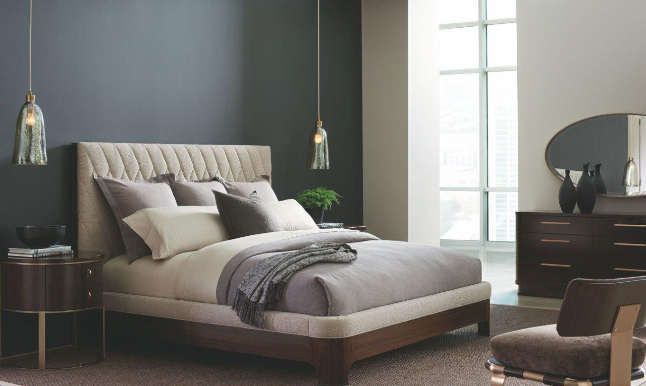 Modern Streamline Diamond Quilited Upholstered Panel Bedroom Set | 1stopbedrooms