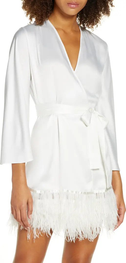 Swan Charmeuse & Ostrich Feather Wrap | Nordstrom