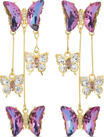 EYE CANDY LOS ANGELES Abby CZ Butterfly Drop Earrings | Nordstromrack | Nordstrom Rack