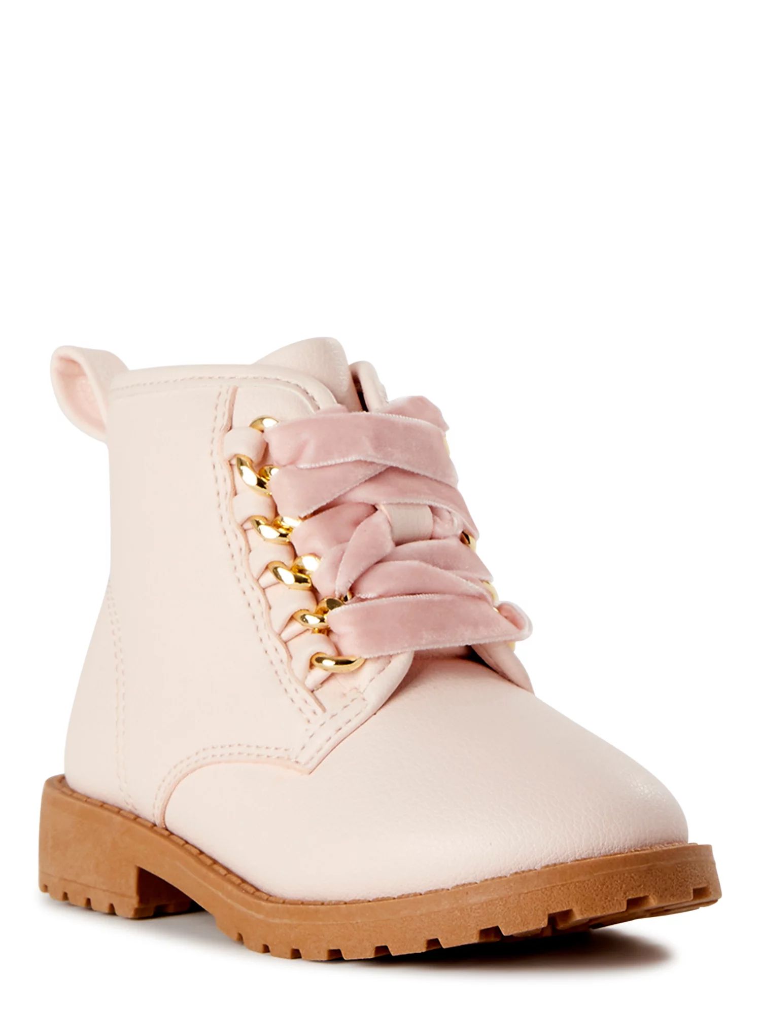 Wonder Nation Baby Girls' Chain Loop Combat Boots, Sizes 2-6 - Walmart.com | Walmart (US)