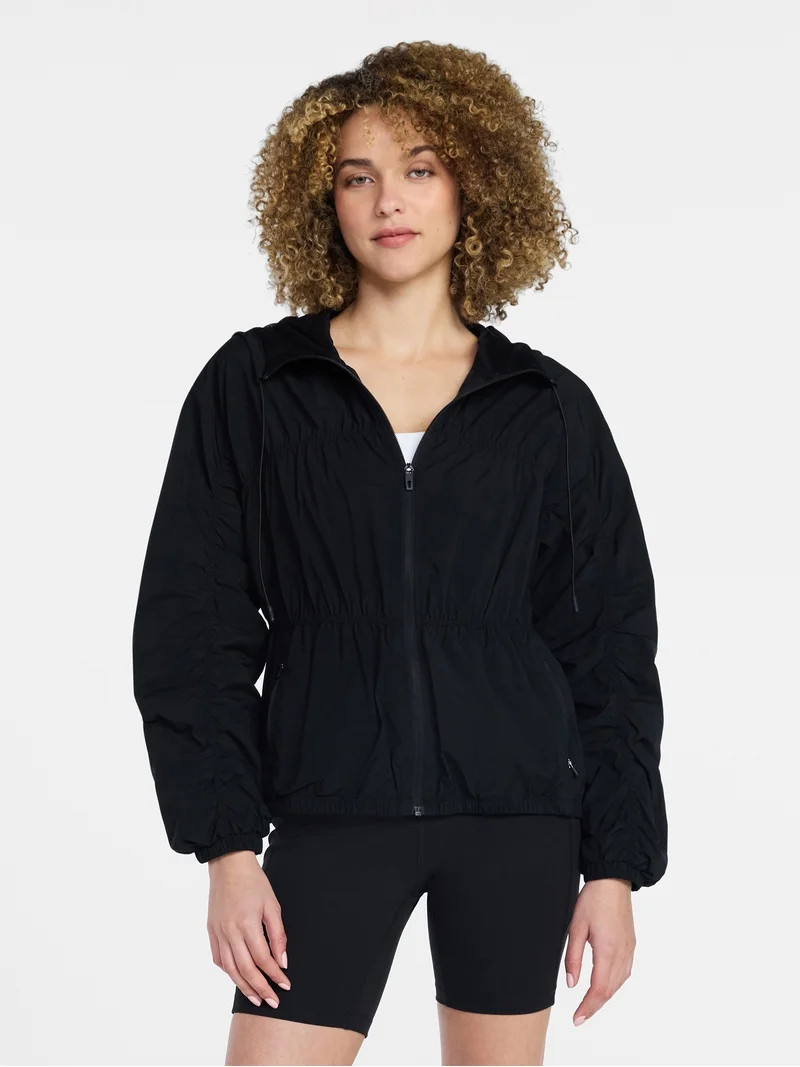 Avia Women's Ripstop Zip Jacket with Hood, Lightweight, Sizes XS-XXXL | Walmart (US)