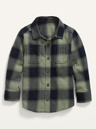 Long-Sleeve Plaid Pocket Shirt for Toddler Boys | Old Navy (US)