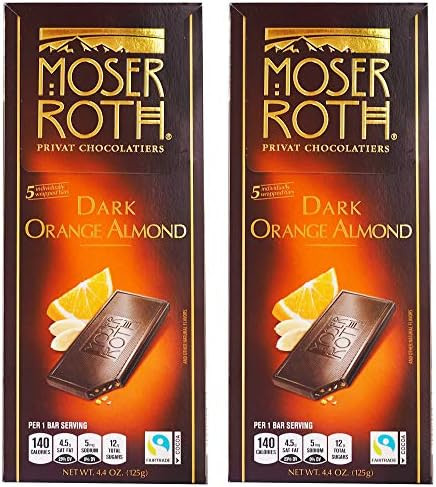 Moser Roth German Dark Chocolate Bars -Orange & Almond (pack of 2) by Moser Roth | Amazon (US)