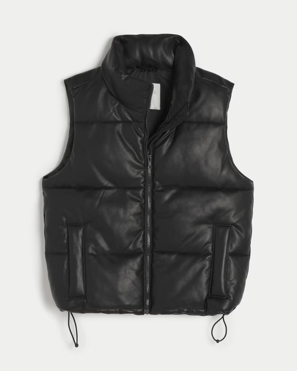 Ultimate Vegan Leather Puffer Vest | Hollister (US)