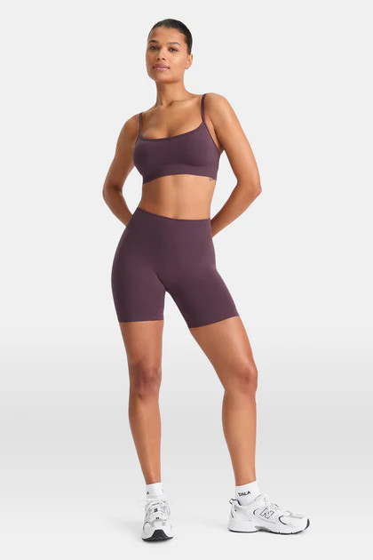 SCULPT SEAMLESS SCRUNCH CYCLING SHORTS - PLUM MARL | TALA (UK)