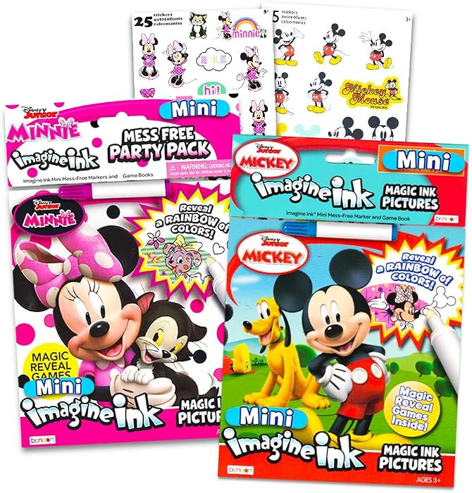 Disney Minnie and Mickey Mouse Imagine Ink Book Bundle with Mickey Mouse Stickers and Mess-Free M... | Amazon (US)
