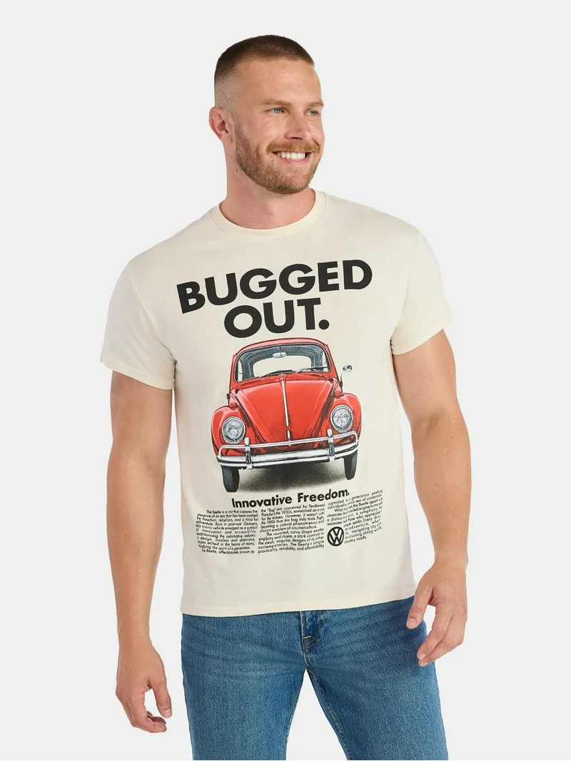 Volkswagen Bug Men's & Big Men's Graphic Tee with Short Sleeves, Sizes S-3XL | Walmart (US)