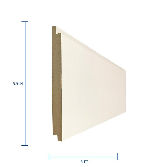 Metrie Complete 5.5-in x 8-ft Polar White MDF Shiplap Wall Plank (Coverage Area: 3.67-sq ft) | Lowe's