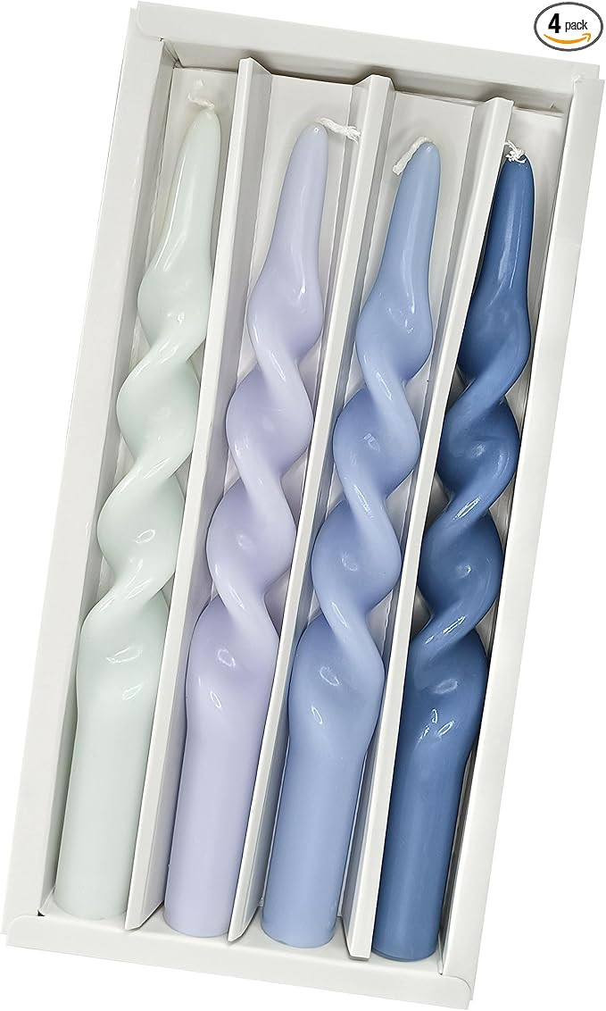 Spiral Taper Candle Twisted Candlesticks Gradient Handmade Candle Stick Dinner Candlesticks Unsce... | Amazon (US)