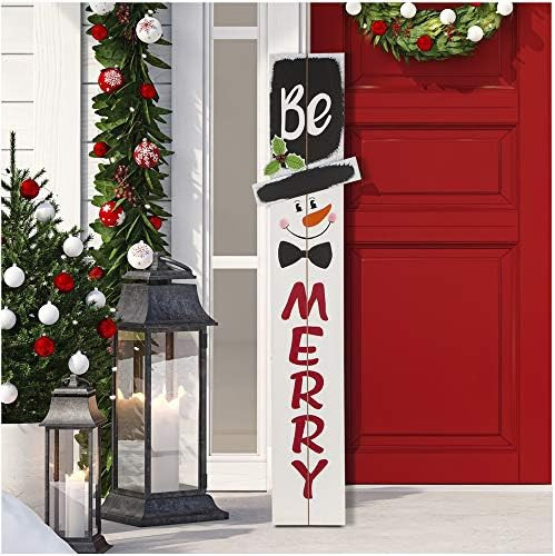 Amazon.com: Glitzhome 42.00"H Christmas Wooden Welcome Sign Santa Porch Sign - BELIEVE Hanging Si... | Amazon (US)