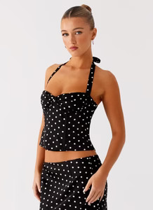 Breanne Top - Black Polka Dot | Peppermayo (Global)